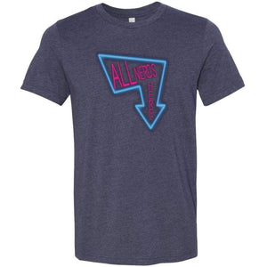 All Nerds Here Neon Logo TS Unisex Premium Tee - Heather Midnight Navy / XS