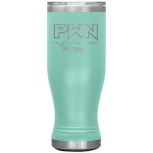 All Nerds Here PWN Progressive Logo 20oz BOHO Vacuum Tumbler - Teal - All Nerds Here