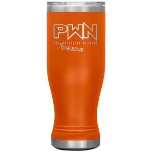 All Nerds Here PWN Progressive Logo 20oz BOHO Vacuum Tumbler - Orange - All Nerds Here