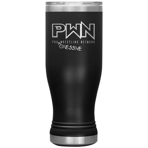 All Nerds Here PWN Progressive Logo 20oz BOHO Vacuum Tumbler - Black - All Nerds Here