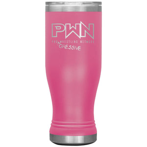 All Nerds Here PWN Progressive Logo 20oz BOHO Vacuum Tumbler - Pink - All Nerds Here