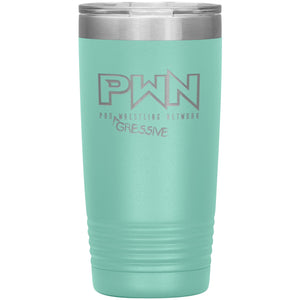 All Nerds Here PWN Progressive Logo 20oz Vacuum Tumbler - Teal - All Nerds Here