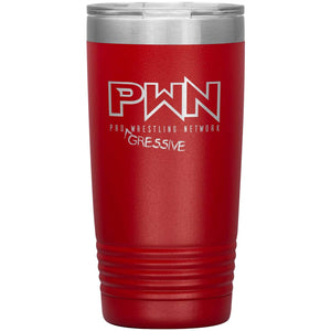 All Nerds Here PWN Progressive Logo 20oz Vacuum Tumbler - Red - All Nerds Here
