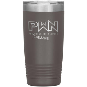 All Nerds Here PWN Progressive Logo 20oz Vacuum Tumbler - Pewter - All Nerds Here
