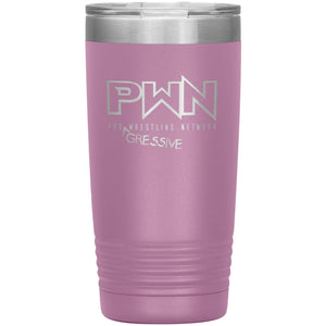 All Nerds Here PWN Progressive Logo 20oz Vacuum Tumbler - Light Purple - All Nerds Here