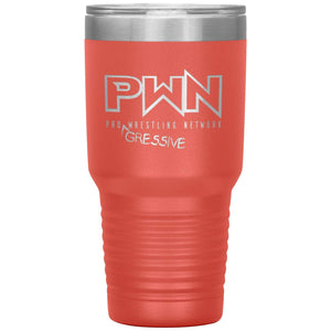 All Nerds Here PWN Progressive Logo 30oz Vacuum Tumbler - Coral - All Nerds Here