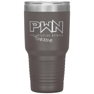 All Nerds Here PWN Progressive Logo 30oz Vacuum Tumbler - Pewter - All Nerds Here