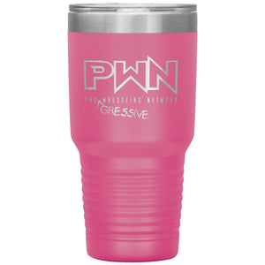 All Nerds Here PWN Progressive Logo 30oz Vacuum Tumbler - Pink - All Nerds Here