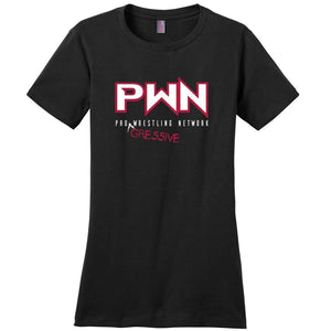 All Nerds Here PWN Progressive Logo TS Womens Premium Tee - Black / XS