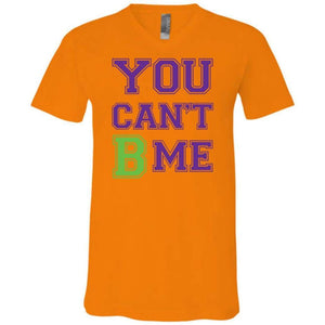 All Nerds Here You Can’t B Me Unisex Premium V-Neck Tee - Orange / S