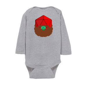 Baby Beard20 Unisex Baby Fine Jersey Longsleeve Bodysuit - Heather / NB