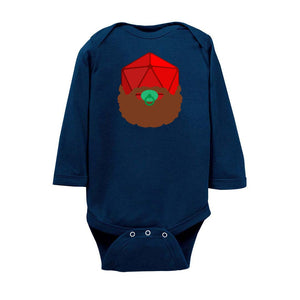Baby Beard20 Unisex Baby Fine Jersey Longsleeve Bodysuit - Navy / NB