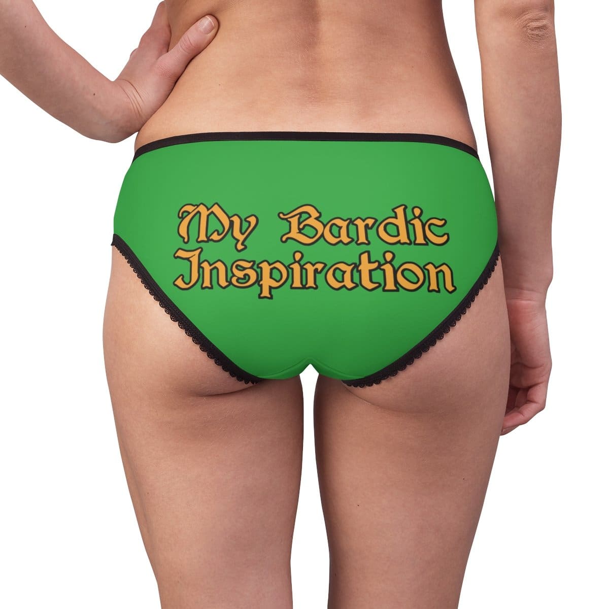 Bardic Inspiration - Green Womens Briefs - L / Black Seams - All Over Prints