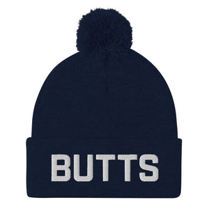 Butts Pom-Pom Beanie / Toque - Navy