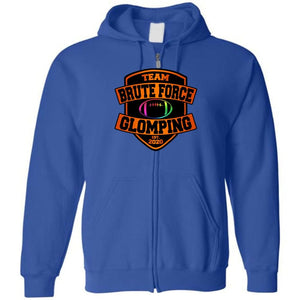 Chatty Fam Brute Force Glomping Orange Unisex Zip Hoodie - Royal / S
