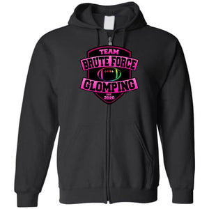 Chatty Fam Brute Force Glomping Pink Unisex Zip Hoodie - Black / S