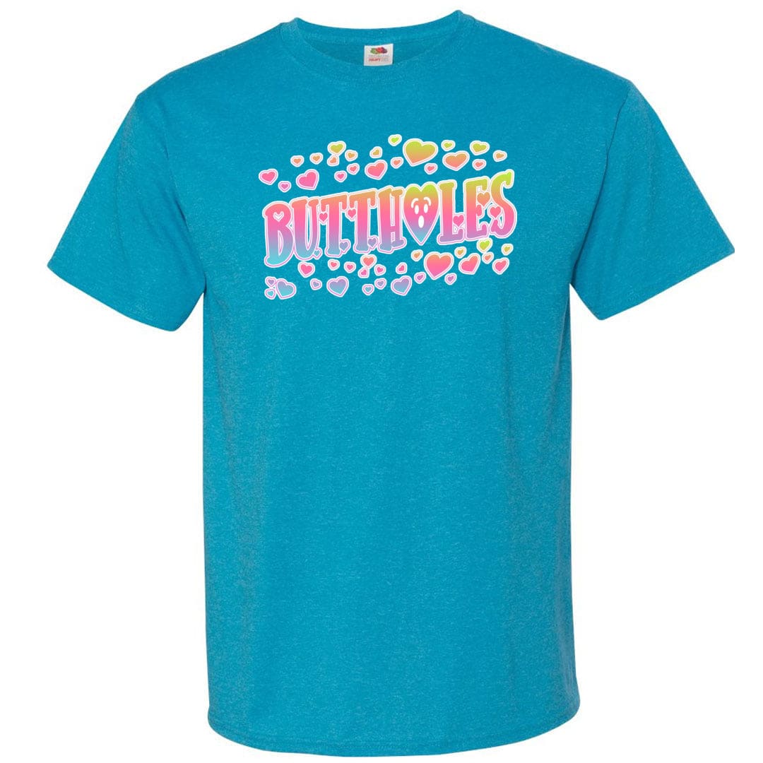 Chatty Fam Buttholes & Hearts Unisex Classic Tee - Turquoise Heather / S