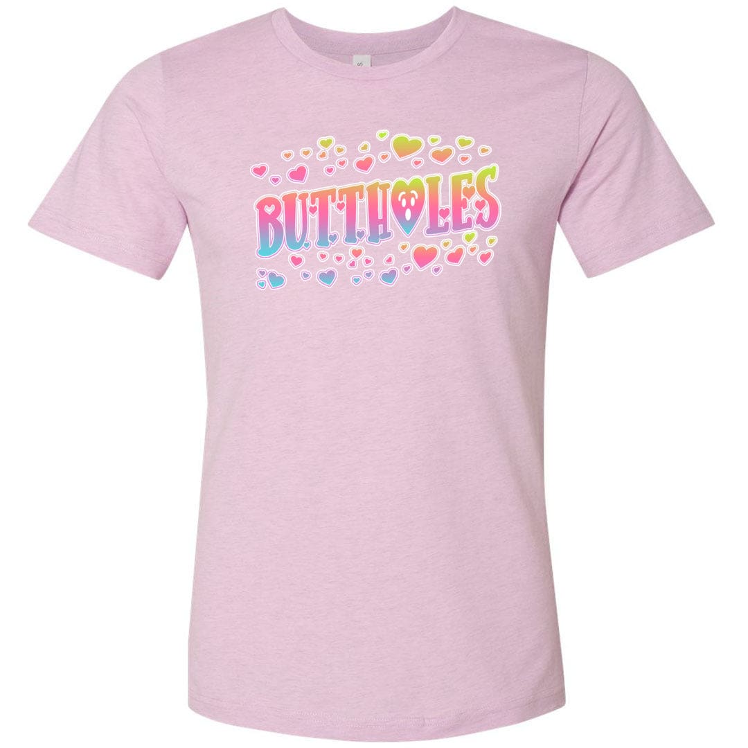 Chatty Fam Buttholes & Hearts Unisex Premium Tee - Heather Prism Lilac / XS