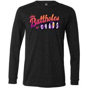 Chatty Fam Buttholes of Chaos Unisex Premium Long Sleeve Tee - Dark Grey Heather / XS
