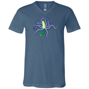 Chatty Fam Eldritch Banana: Parker’s Gift Unisex Premium V-Neck Tee - Steel Blue / S