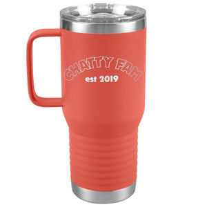 Chatty Fam Est 2019 20oz Travel Tumbler - Coral - Tumblers