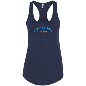 Chatty Fam Est 2019 Womens Premium Racer Back Tank - Midnight Navy / S