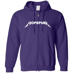 Chatty Fam Hopepunk Rawk Unisex Zip Hoodie - Purple / S