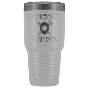 Chronic Fighter D20 Dice 30oz Vacuum Tumbler - White - Tumblers