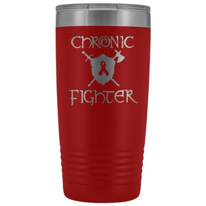 Chronic Fighter Ribbon 20oz Vacuum Tumbler - Red - Tumblers