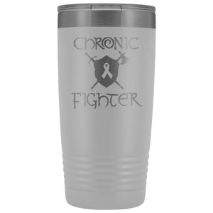Chronic Fighter Ribbon 20oz Vacuum Tumbler - White - Tumblers