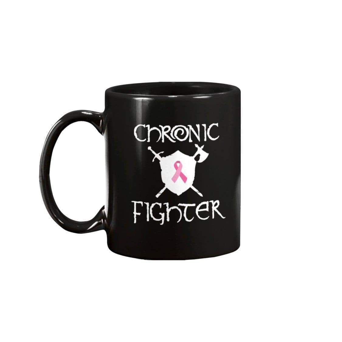 Chronic Fighter White Arms BC Ribbon 11oz Coffee Mug - Black / 11OZ - Mugs
