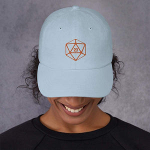 D20 Classic Orange Crit Classic Dad Cap - Light Blue - SoMattyGameZ