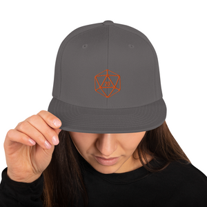 D20 Classic Orange Crit Snapback Cap - Dark Grey - SoMattyGameZ