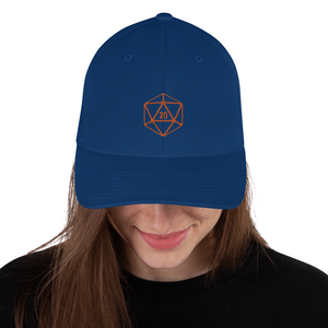 D20 Classic Orange Crit Structured Twill Flexfit Cap - Royal Blue / S/M - SoMattyGameZ