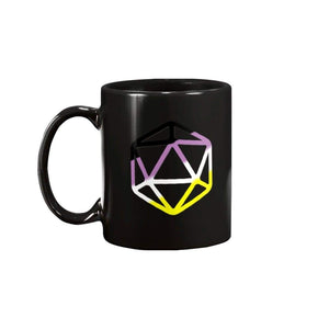 D20 Critical Pride Enby Pride 11oz Coffee Mug - Black / 11OZ - Mugs