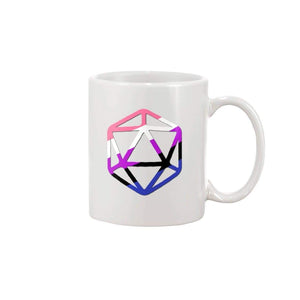 D20 Critical Pride Genderfluid Pride 11oz Coffee Mug - White / 11OZ - Mugs