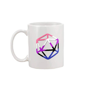 D20 Critical Pride Genderfluid Pride 15oz Coffee Mug - White / 15OZ - Mugs