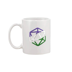 D20 Critical Pride GenderQueer Pride 15oz Coffee Mug - Mugs