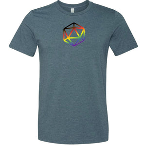 D20 Critical Pride Inclusive Pride Unisex Premium Tee - Heather Slate / XS
