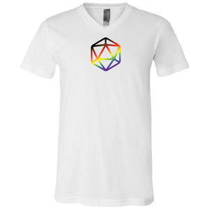 D20 Critical Pride Inclusive Pride Unisex Premium V-Neck Tee - White / S