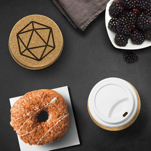 D20 Dice Round Cork Coasters - Set of 4 - Coasters