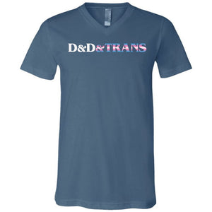 D&D&Trans Unisex Premium V-Neck Tee - Steel Blue / S