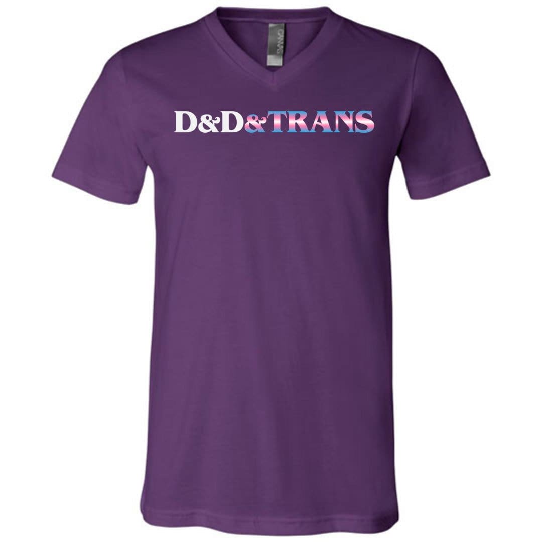 D&D&Trans Unisex Premium V-Neck Tee - Team Purple / S