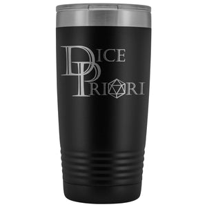 Dice Priori D20 Focus Text Logo 20oz Vacuum Tumbler - Black - Tumblers
