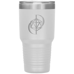 Dice Priori D20 Focus Logo 30oz Vacuum Tumbler - White - Dice Priori