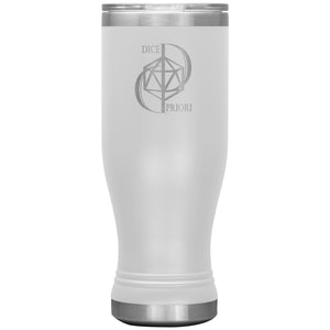 Dice Priori D20 Focus Text Logo 20oz Boho Vacuum Tumbler - White - Dice Priori