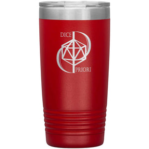 Dice Priori D20 Focus Text Logo 20oz Vacuum Tumbler - Red - Dice Priori