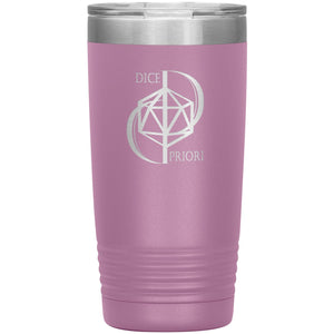 Dice Priori D20 Focus Text Logo 20oz Vacuum Tumbler - Light Purple - Dice Priori