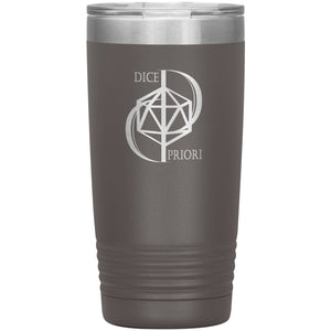 Dice Priori D20 Focus Text Logo 20oz Vacuum Tumbler - Pewter - Dice Priori