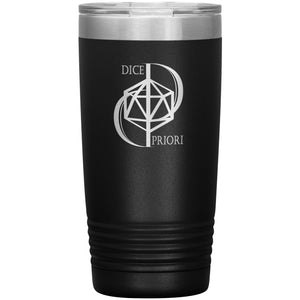 Dice Priori D20 Focus Text Logo 20oz Vacuum Tumbler - Black - Dice Priori